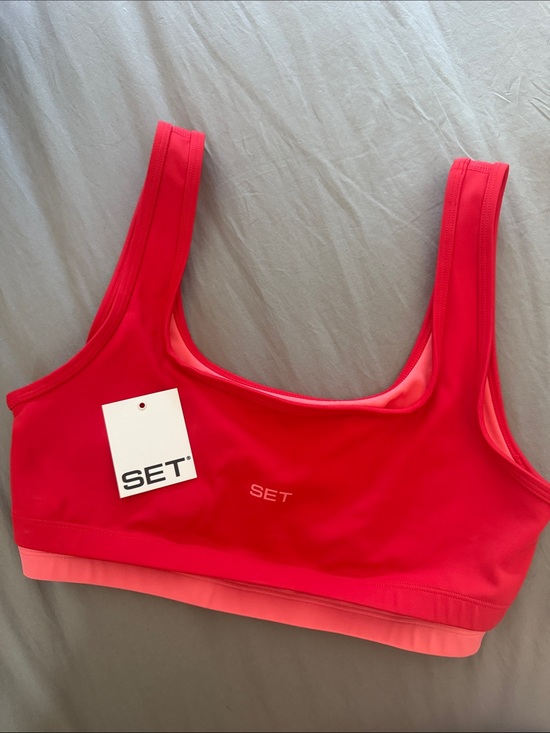 SET Active Other - SET Active Two-Tone Pink/Coral Sports Bralette
